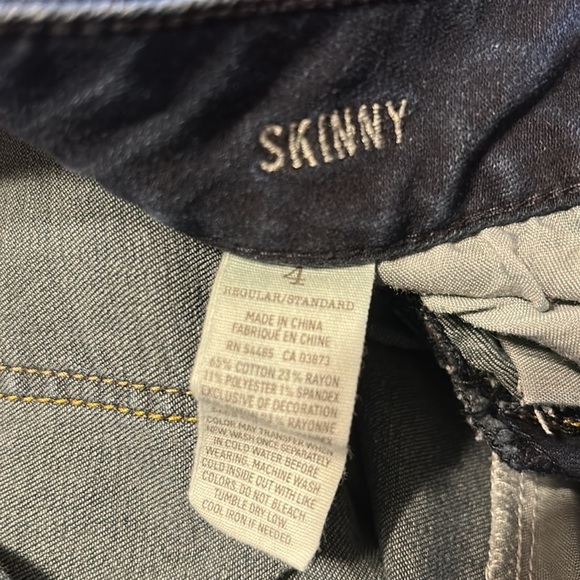American Eagle Dark Wash Super Stretch Skinny Jeans Size 4 - Picture 5 of 5